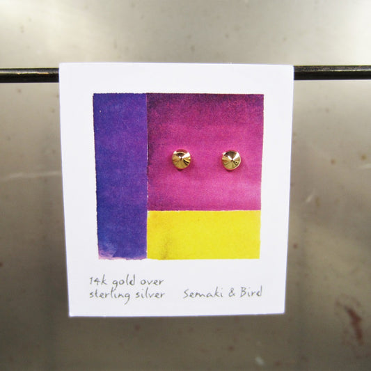 Abstract Studs: Gold Cones